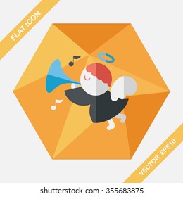 angel flat icon with long shadow, eps10