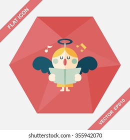 angel flat icon with long shadow, eps10