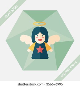 angel flat icon with long shadow, eps10