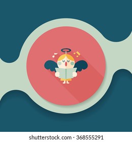 angel flat icon with long shadow, eps10