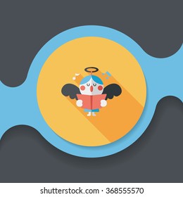 angel flat icon with long shadow, eps10