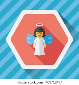angel flat icon with long shadow, eps10