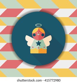 angel flat icon with long shadow, eps10
