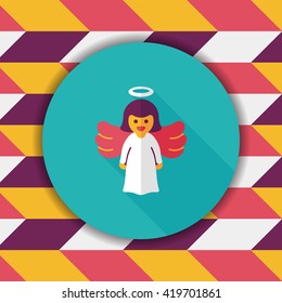 angel flat icon with long shadow, eps10