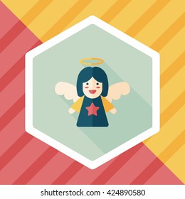 angel flat icon with long shadow, eps10