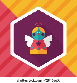 angel flat icon with long shadow, eps10