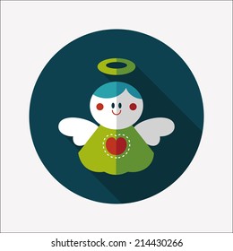 angel flat icon with long shadow,eps 10