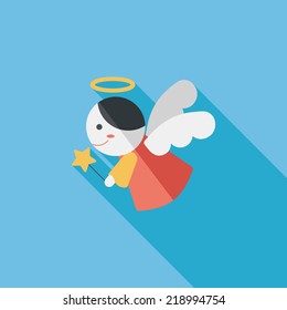 angel flat icon with long shadow,eps 10