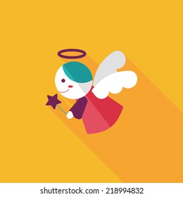 angel flat icon with long shadow,eps 10