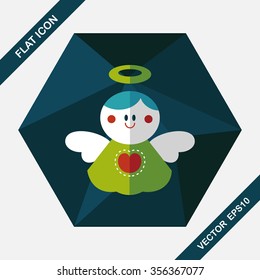 angel flat icon with long shadow,eps 10