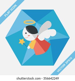 angel flat icon with long shadow,eps 10