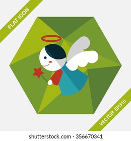 angel flat icon with long shadow,eps 10