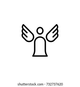Angel flat icon. Single high quality outline symbol of funeral for web design or mobile app. Thin line signs of death for design logo, visit card, etc. Outline logo of life.