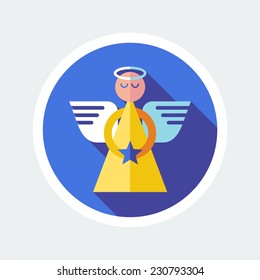 Angel flat icon. Vector illustration. 