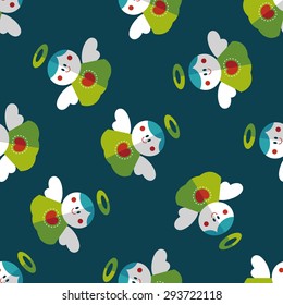 angel flat icon,eps 10 seamless pattern background