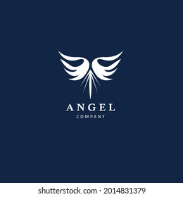 angel flat monogram logo design vector illustration