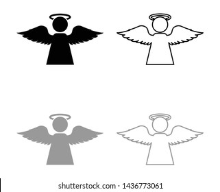 Angel with fly wing icon