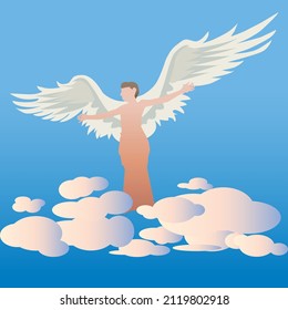 angel flying to the sky