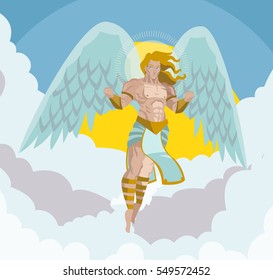 angel flying in the sky in the clouds