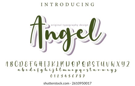 Angel Font Stylish brush painted an uppercase vector letters, alphabet, typeface