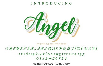 Angel Font Stylish brush painted an uppercase vector letters, alphabet, typeface