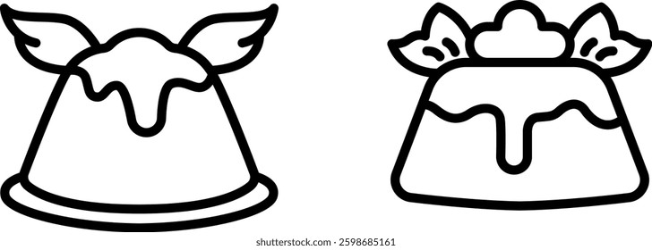 "Angel Food Cake Icon – Light and Fluffy Classic Dessert Symbol in Vector Style"