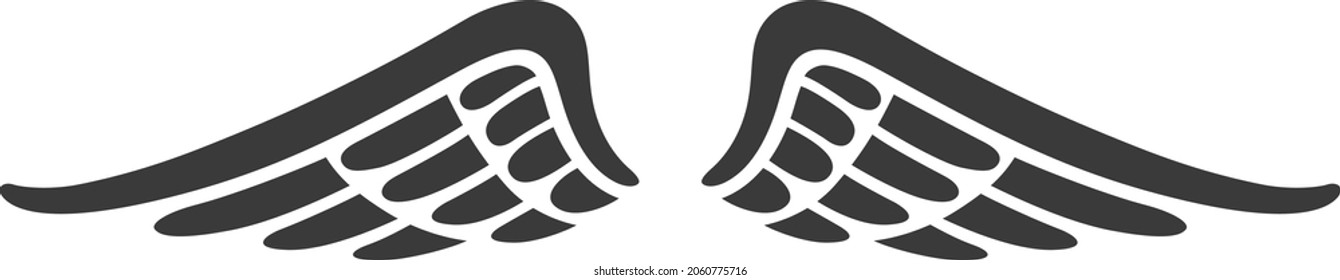 Angel freedom wings insignia template vector illustration