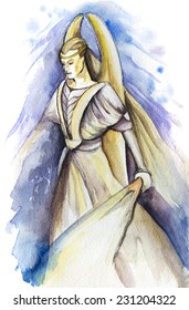 Angel  Gabriel Vector Watercolor Illustration