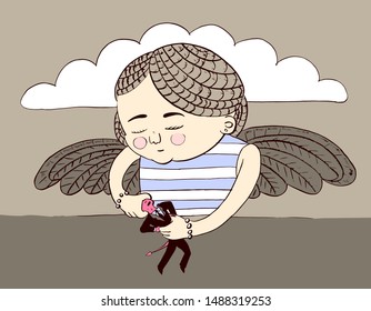 Angel girl destroys the devil