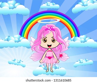 Angel girl in heaven.