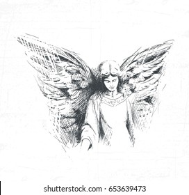 Angel Drawing Images Stock Photos Vectors Shutterstock