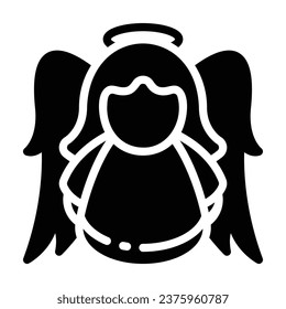 Angel glyph icon. Perfect for graphic design, mobile, UI, and web masterpieces