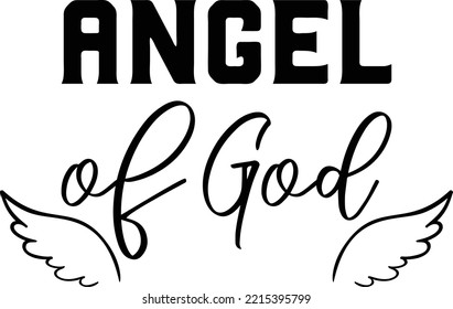 Angel of God vector file, Memorial svg design