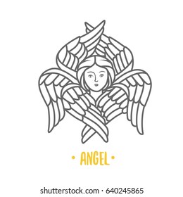 Angel god. Vector illustration. 