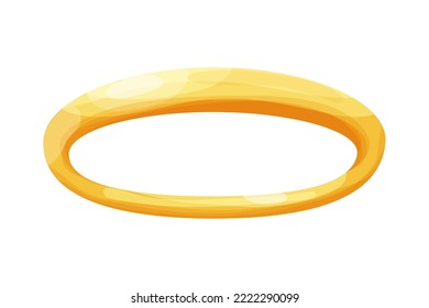 Angel golden nimbus shine halo in cartoon style isolated on white background. Magic ring, circle, aureole.
