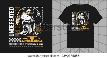 angel greek statue grunge style illustration design graphic, for streetwear and urban style t-shirts design, hoodies, etc