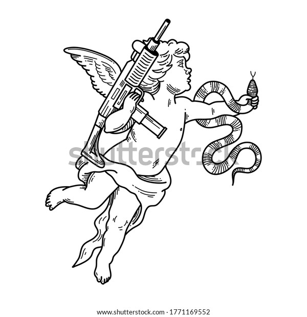 Angel Gun Snake Can Be Used Stock Vector Royalty Free