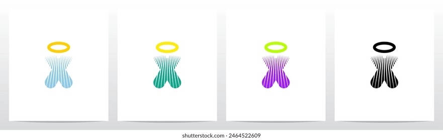 Angel Halo Circle Holy Ring on Letter Initial Logo Design X