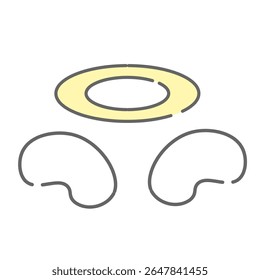 Angel halo and wings simple icon