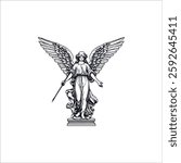 Angel hand drawn vector illustration artwork
