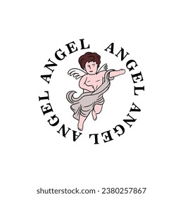 angel hand made classic vector illustration design
