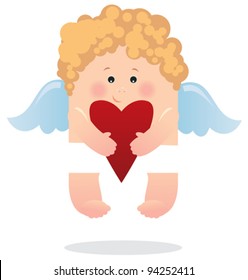 Angel and heart. Boy