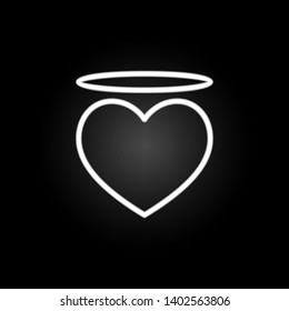 angel heart  with an halo neon icon. Elements of Heartbeat set. Simple icon for websites, web design, mobile app, info graphics