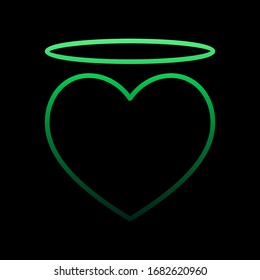 angel heart with an halo nolan icon. Simple thin line, outline vector of Heartbeat icons for ui and ux, website or mobile application