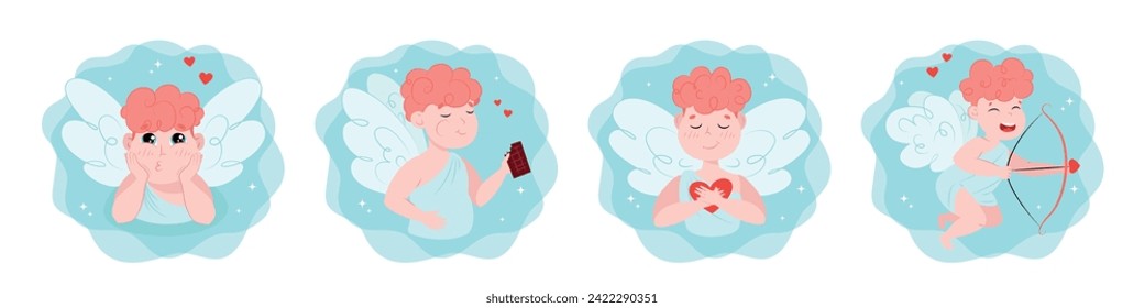 angel with heart, valentine, card, heart, cupid, cupid with bow and arrow, cupid with bow