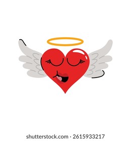 Angel heart vector Sticker. Eps 10 file