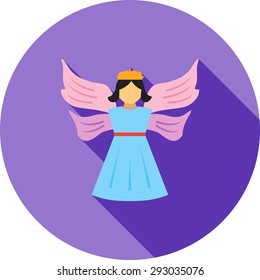 Angel, heaven, religious icon vector image.Can also be used for easter, celebration, observances & holidays. Suitable for mobile apps, web apps and print media.