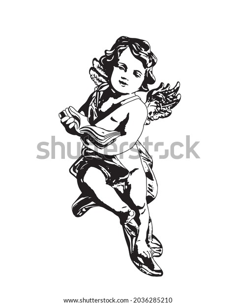 Angel Holding Book Vector Illustration Stock Vector (royalty Free 