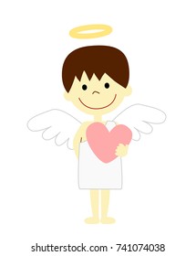 Angel holding a heart