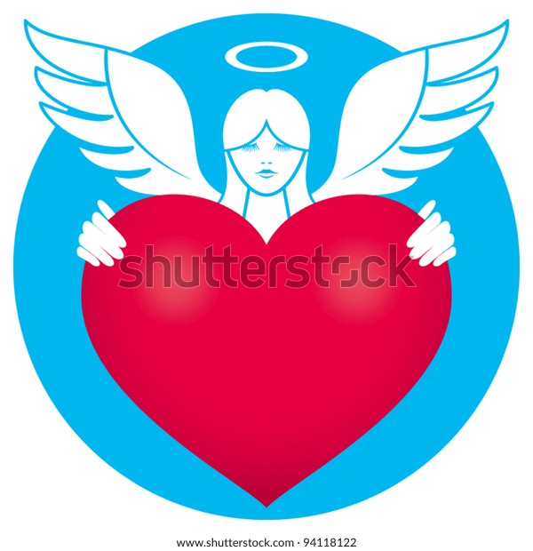 Angel Holding Heart Stock Vector (Royalty Free) 94118122 | Shutterstock